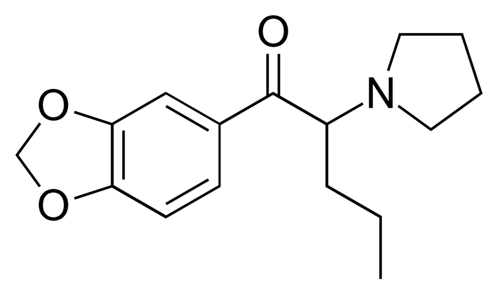 chemical structure of methylenedioxypyrovalerone or MDPV